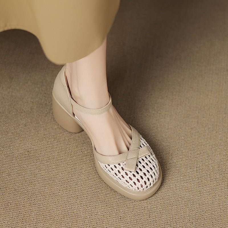 New Versatile Chunky - sole Slingback Heels - Babyvera