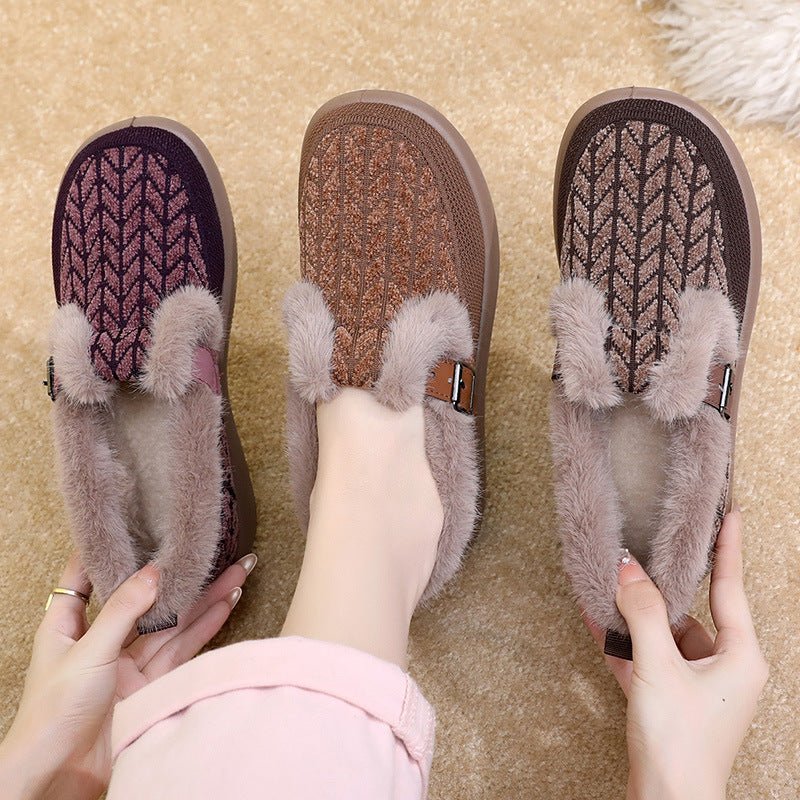 New Womens Fleece - lined Extra - thick Insulated Cotton Shoes - Babyvera