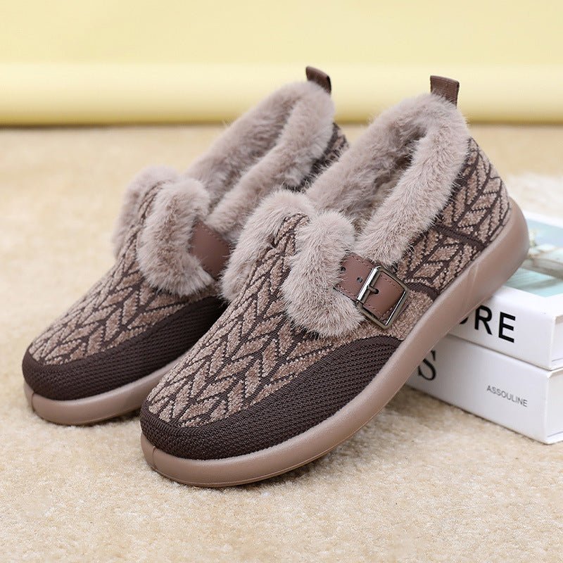 New Womens Fleece - lined Extra - thick Insulated Cotton Shoes - Babyvera