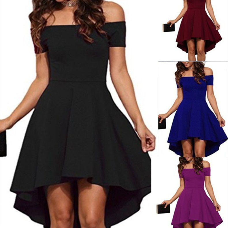 One Shoulder Short Sleeve And Large Swallowtail Skirt - Babyvera