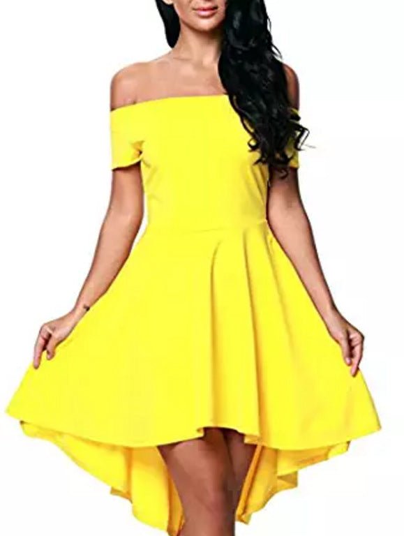 One Shoulder Short Sleeve And Large Swallowtail Skirt - Babyvera