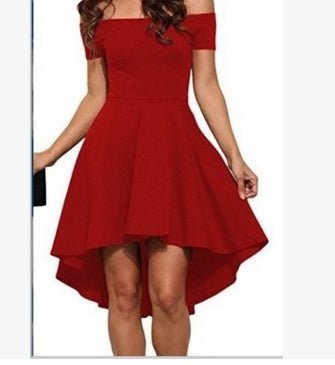 One Shoulder Short Sleeve And Large Swallowtail Skirt - Babyvera