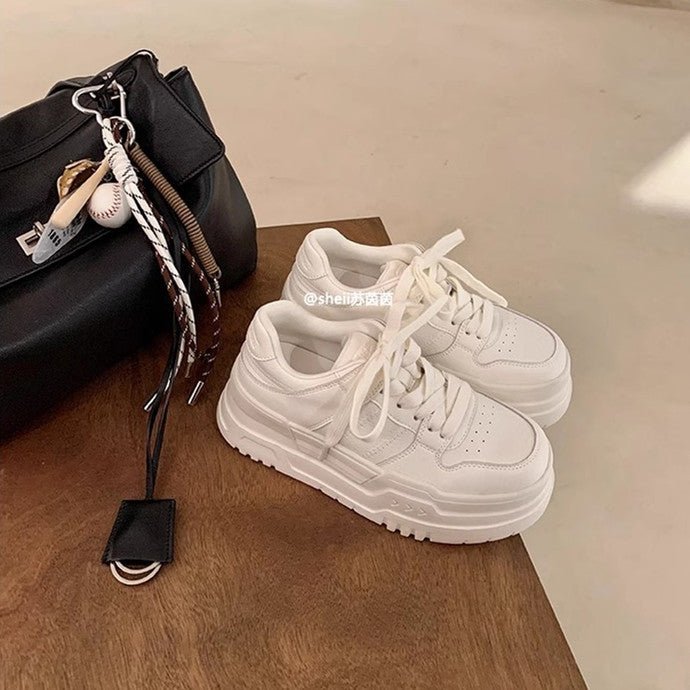 Platform Height Increasing Casual Lace Up Sports Board Shoes - Babyvera