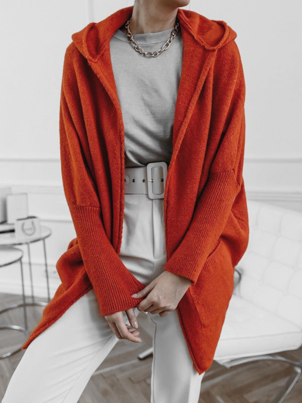 Pocket commuter knit sweater coat women - Babyvera