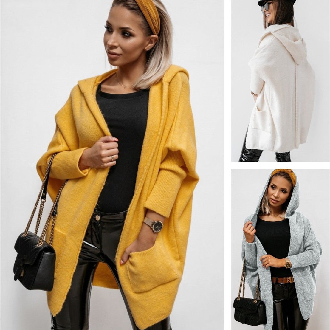 Pocket commuter knit sweater coat women - Babyvera
