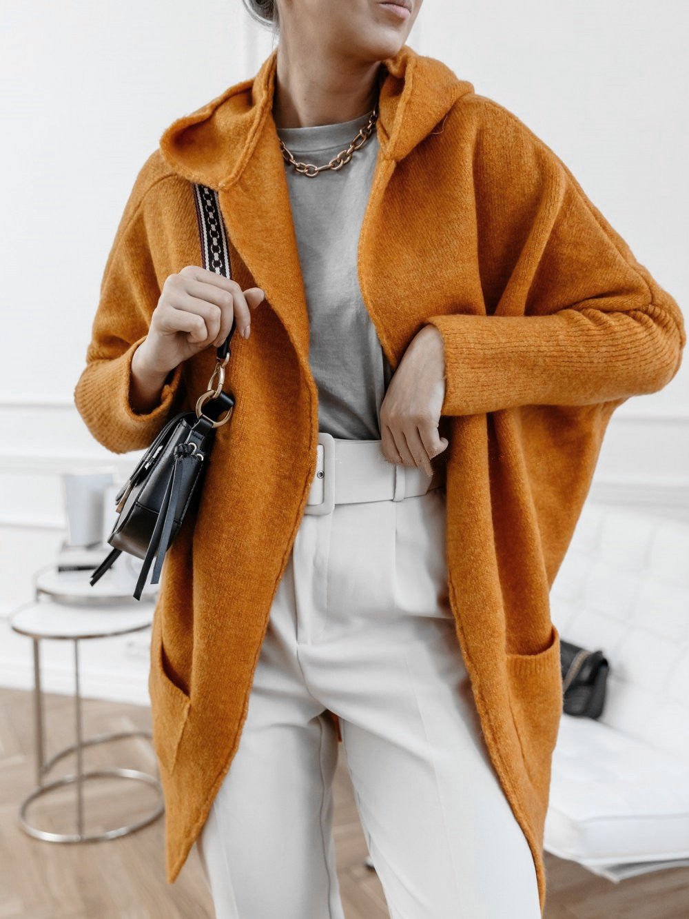 Pocket commuter knit sweater coat women - Babyvera