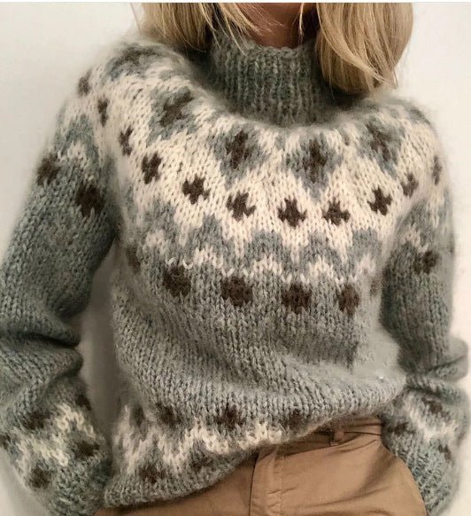 Round-neck Chunky-knit Cotton Fabric Top - Babyvera
