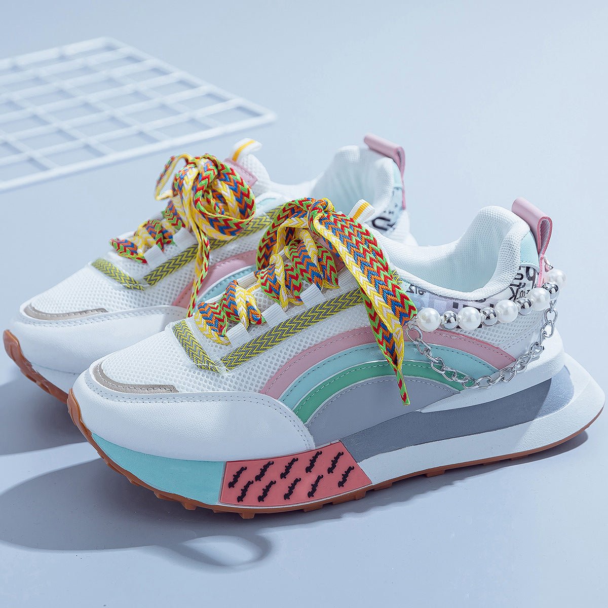 Shiny Chunky Soled Sneakerscasual FashionableAnd On Trend - Babyvera