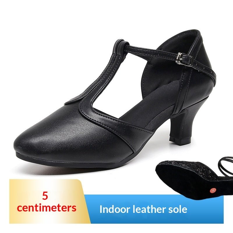 Soft - soled Mid - To High - heeled Modern Cha - cha Closed - toe Dance Shoes For Practice - Babyvera