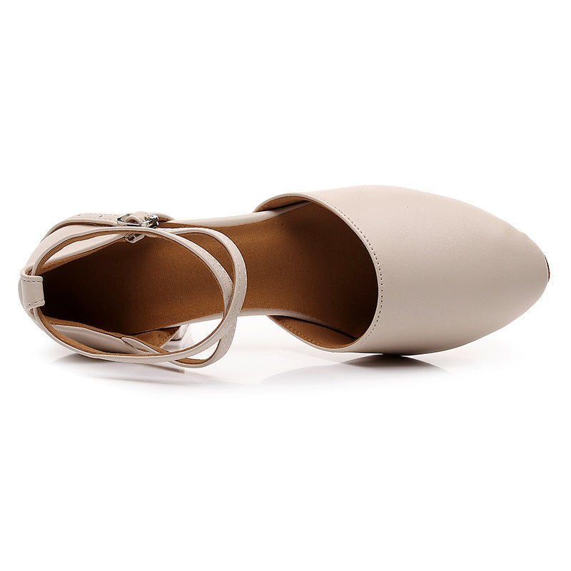 Soft - soled Mid - To High - heeled Modern Cha - cha Closed - toe Dance Shoes For Practice - Babyvera
