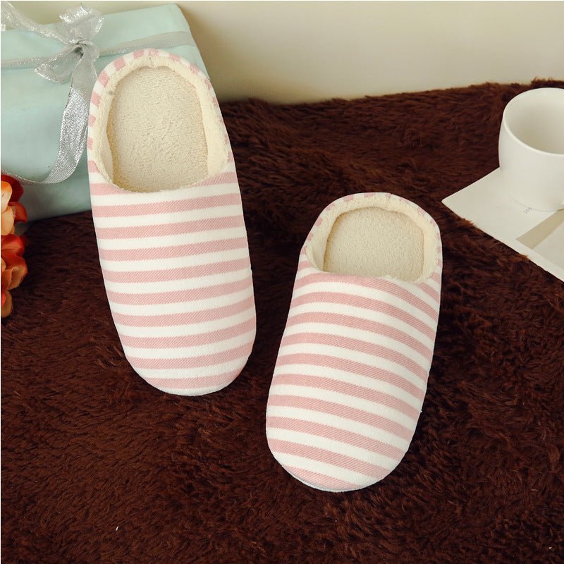Softsoled Ultrasoft Velvet Cotton Slippers Striped Indoor Floor And Home Cotton Slippers - Babyvera