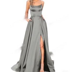 Solid Color Long Slimming And Shoulder Hollow Girlfriends Fashion Bridesmaid Party Dress - Babyvera