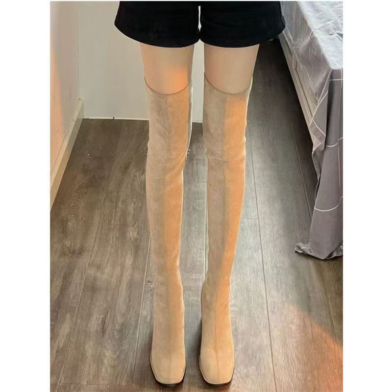 Stretchy Over - the - knee Chunky - heeled Boots For Fall And Winter - Babyvera