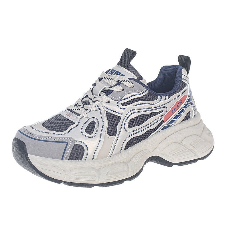 Thick Bottom Breathable Gray Mesh Board Shoes Female - Babyvera