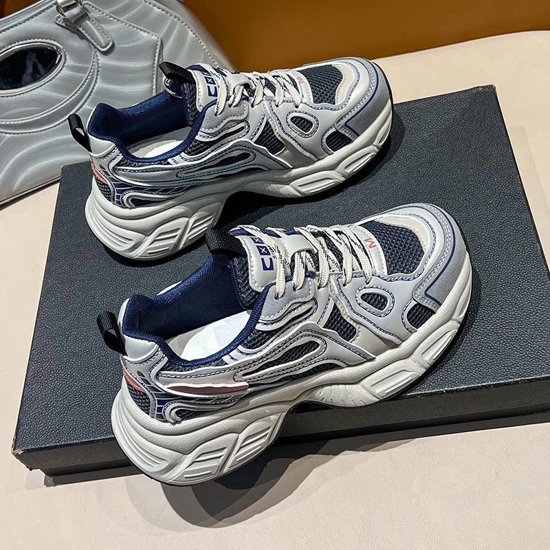 Thick Bottom Breathable Gray Mesh Board Shoes Female - Babyvera
