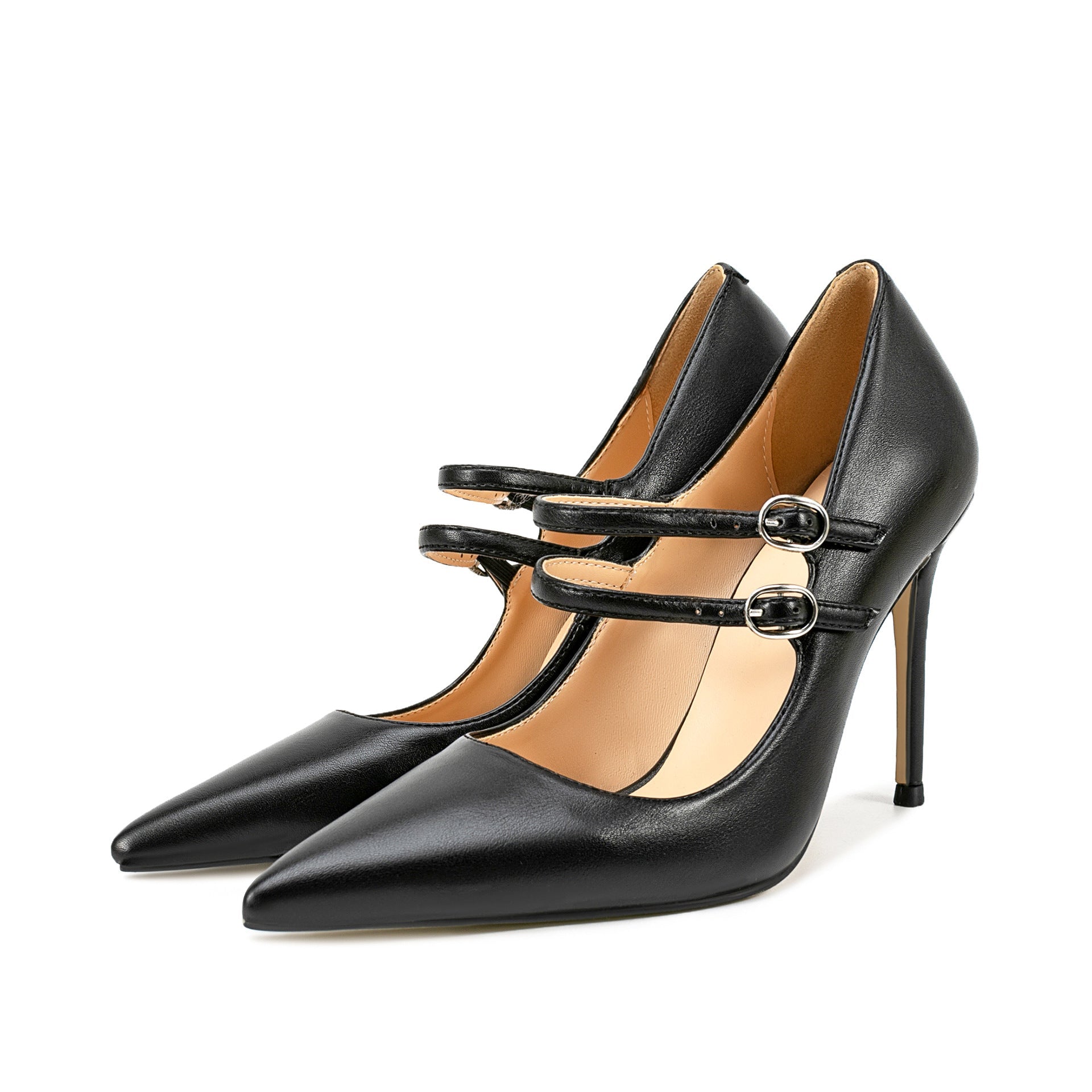 Thin Mary Jane Double Strap High Heels - Babyvera