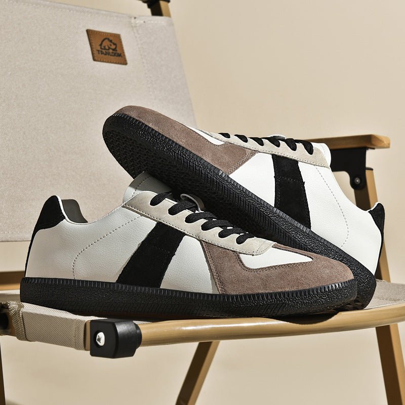 Top Layer Pigskin Leather Sneaker Japanese Canvas Retro Sports Couple Casual Shoes - Babyvera