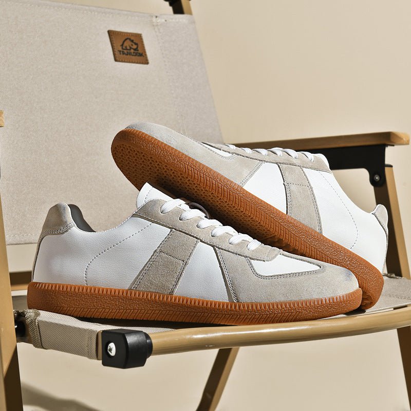 Top Layer Pigskin Leather Sneaker Japanese Canvas Retro Sports Couple Casual Shoes - Babyvera