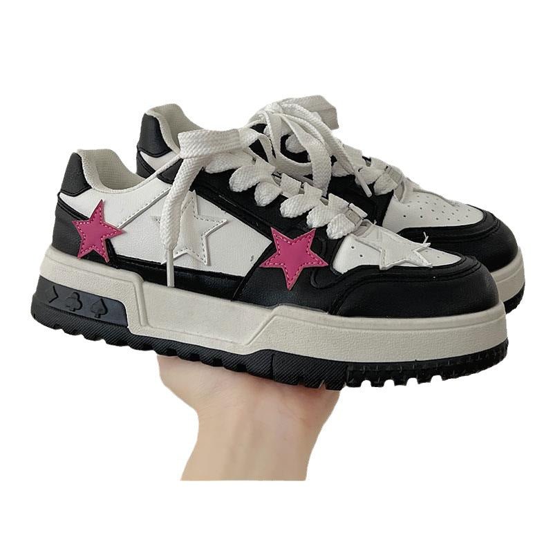 Women Korean Style Round Toe High - end Versatile Low - top Sneakers - Babyvera