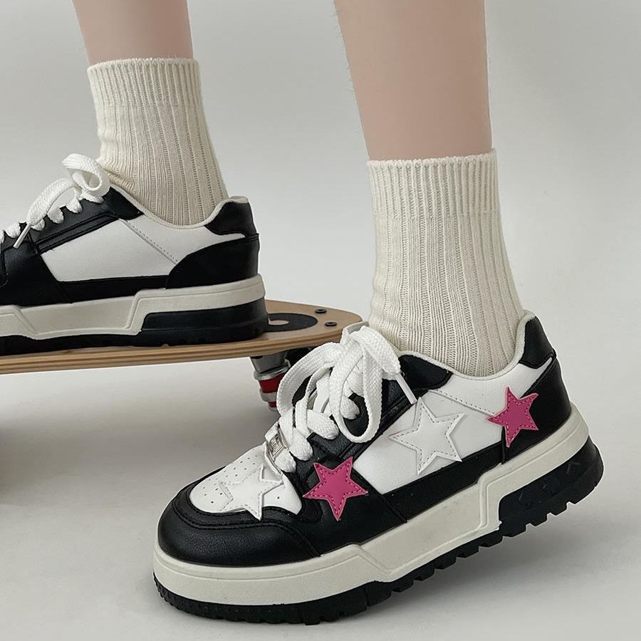 Women Korean Style Round Toe High - end Versatile Low - top Sneakers - Babyvera