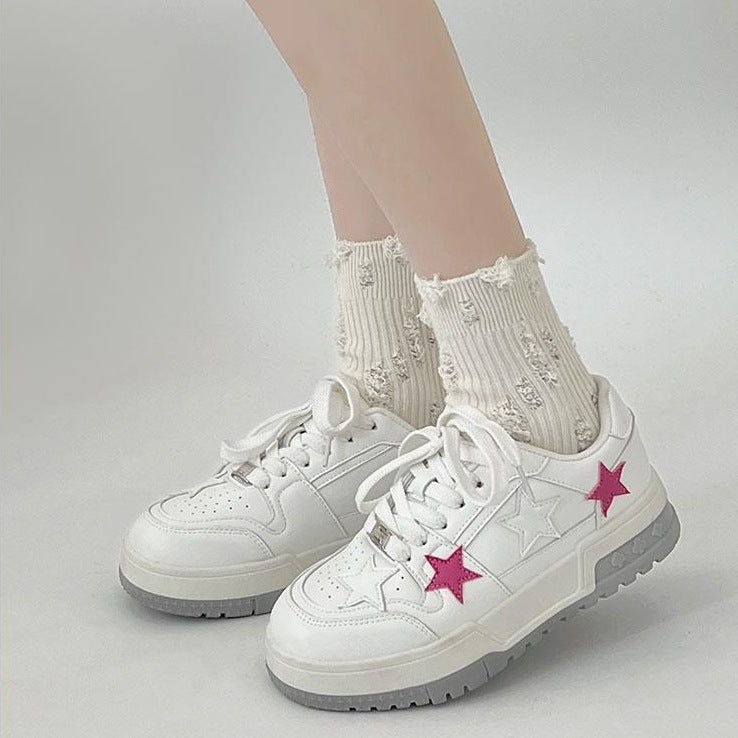 Women Korean Style Round Toe High - end Versatile Low - top Sneakers - Babyvera