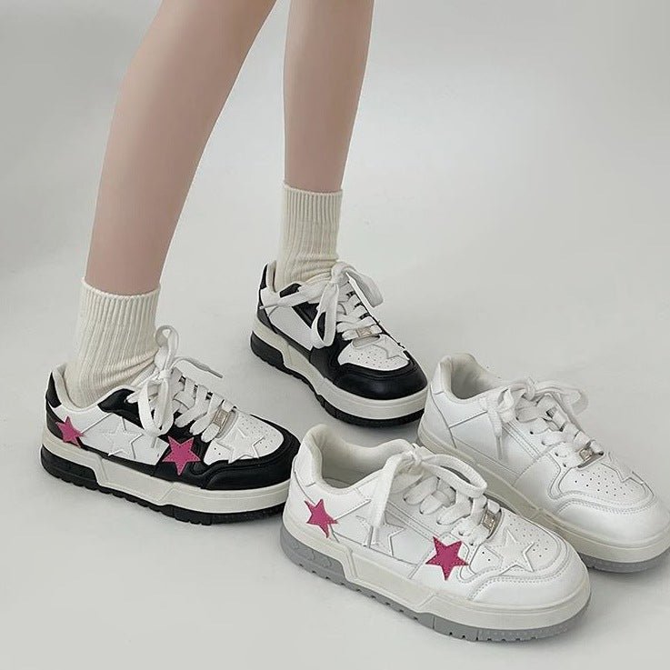 Women Korean Style Round Toe High - end Versatile Low - top Sneakers - Babyvera