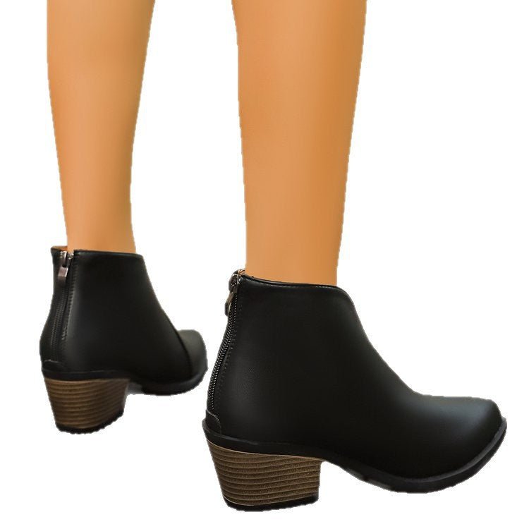 Womens Boots With A Back Zipper - Babyvera