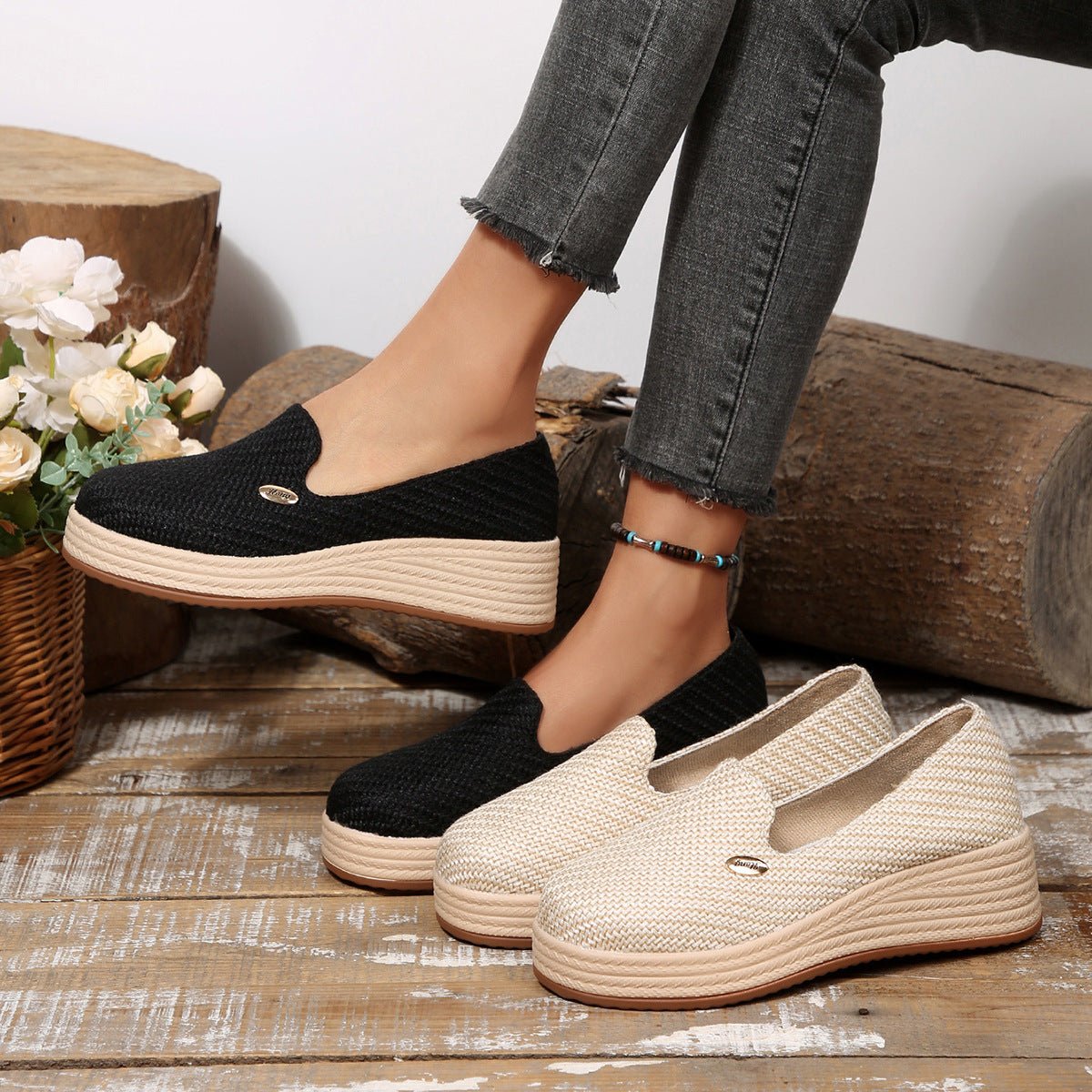 Women's Canvas Thick - soled Wedge Shoes - Babyvera