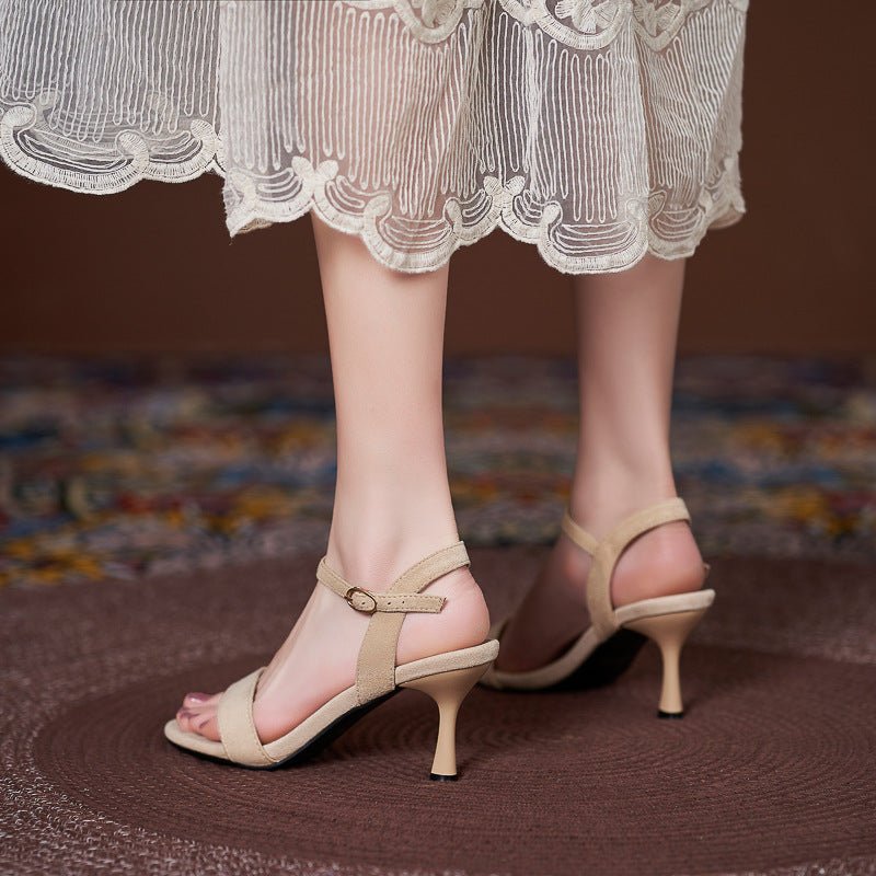 Women's Comfortable Small Size Sandals With Simple High Heel Strap - Babyvera