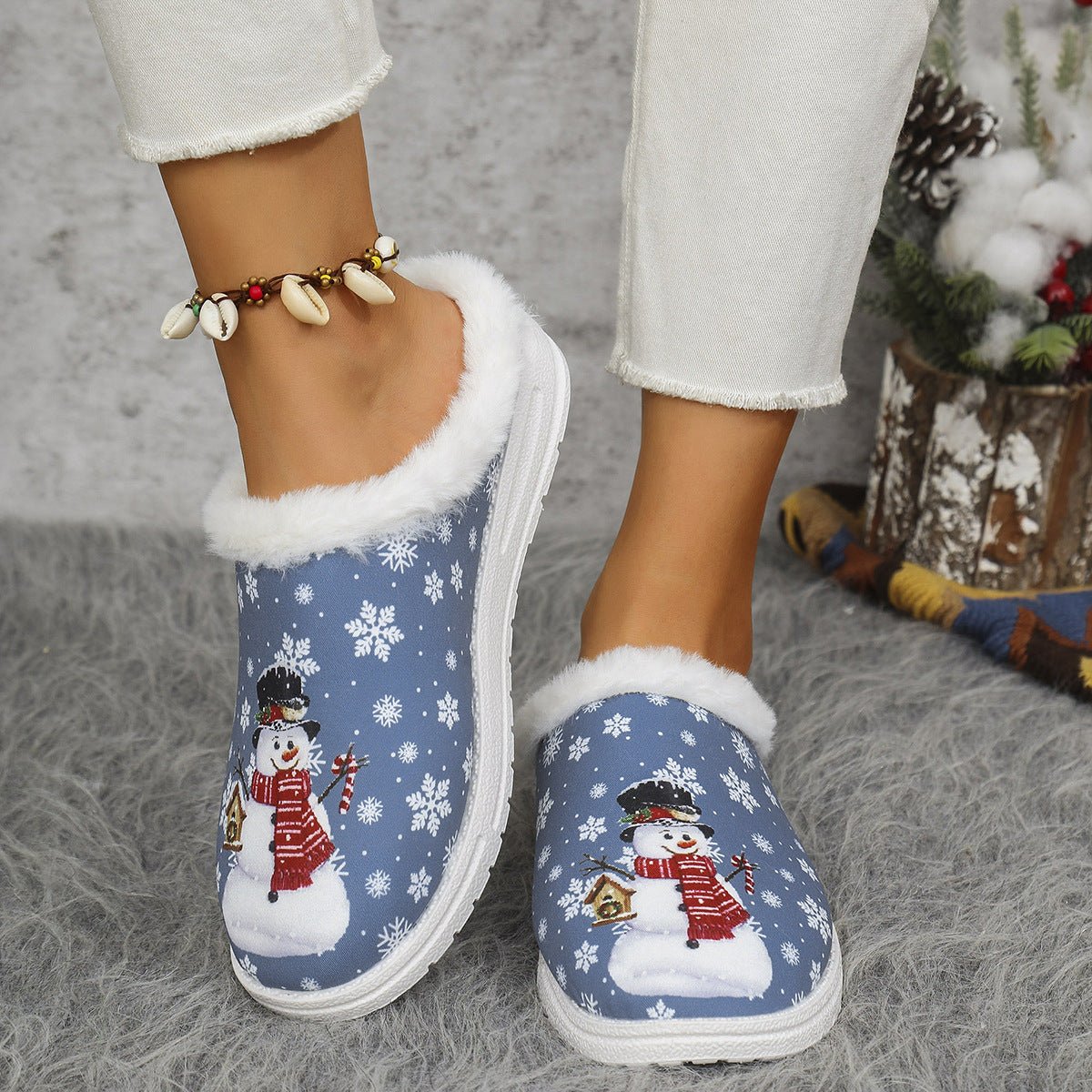 Womens Cozy, Thick - soled Cotton Slippers For Christmas - Babyvera
