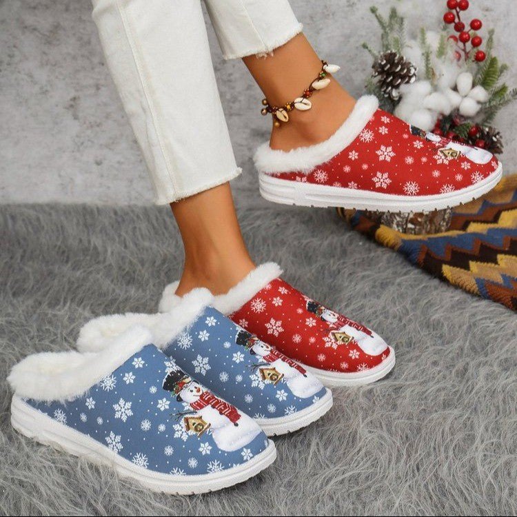 Womens Cozy, Thick - soled Cotton Slippers For Christmas - Babyvera