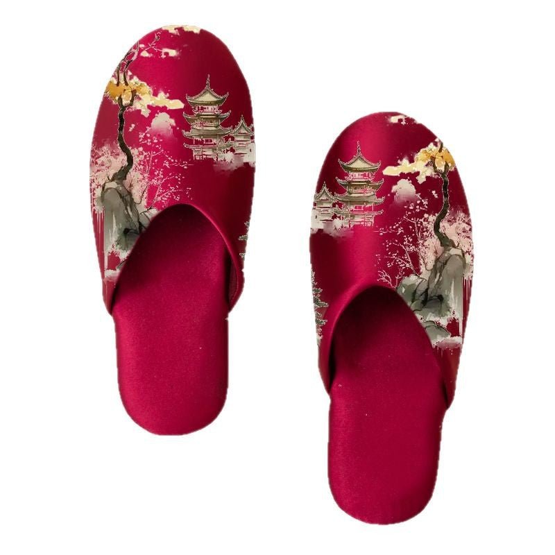 Women's Fashionable Non - slip Printed Fabric Slippers - Babyvera