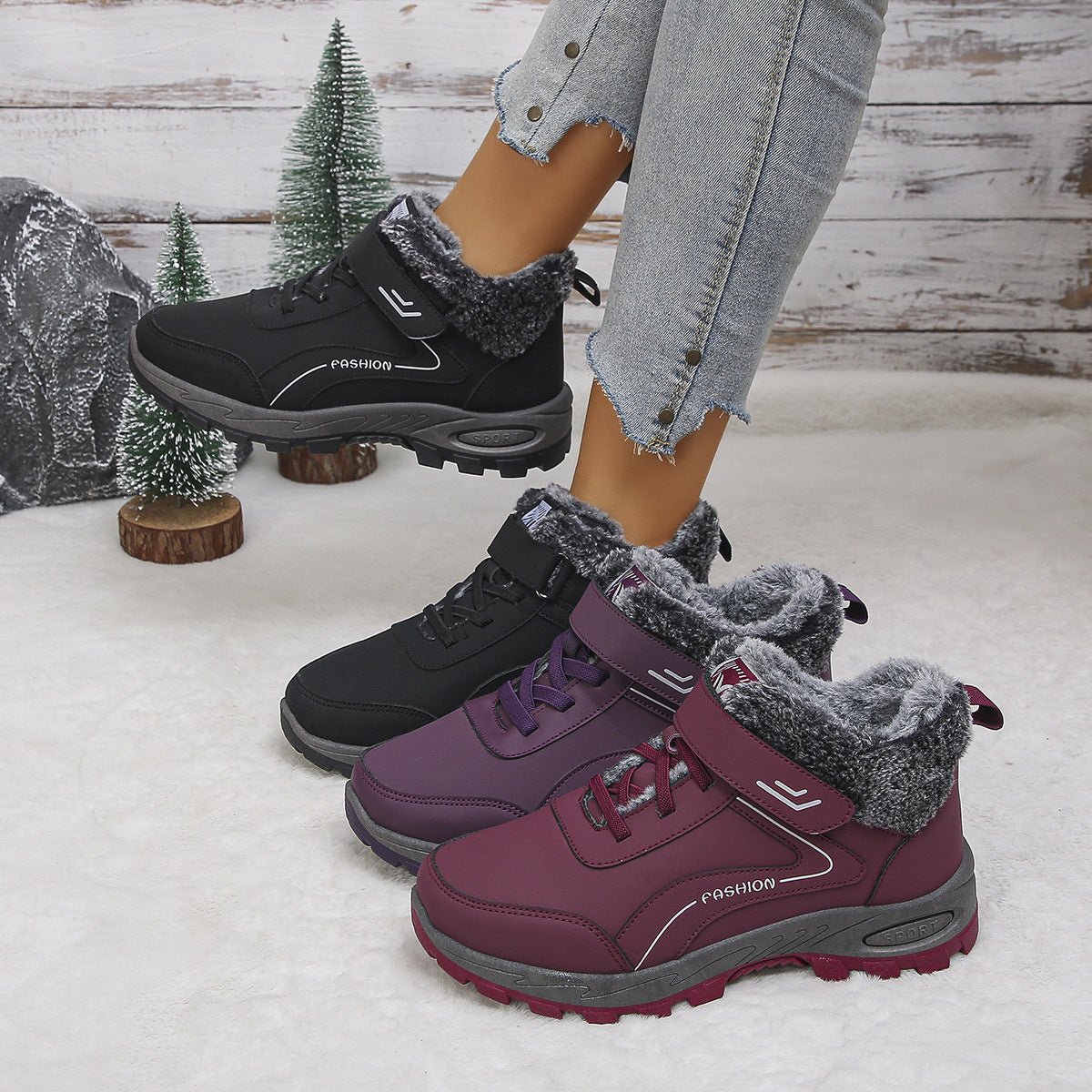 Womens Fleece - Lined Insulated Snow Boots For Cold Weather And Outdoor Use - Babyvera