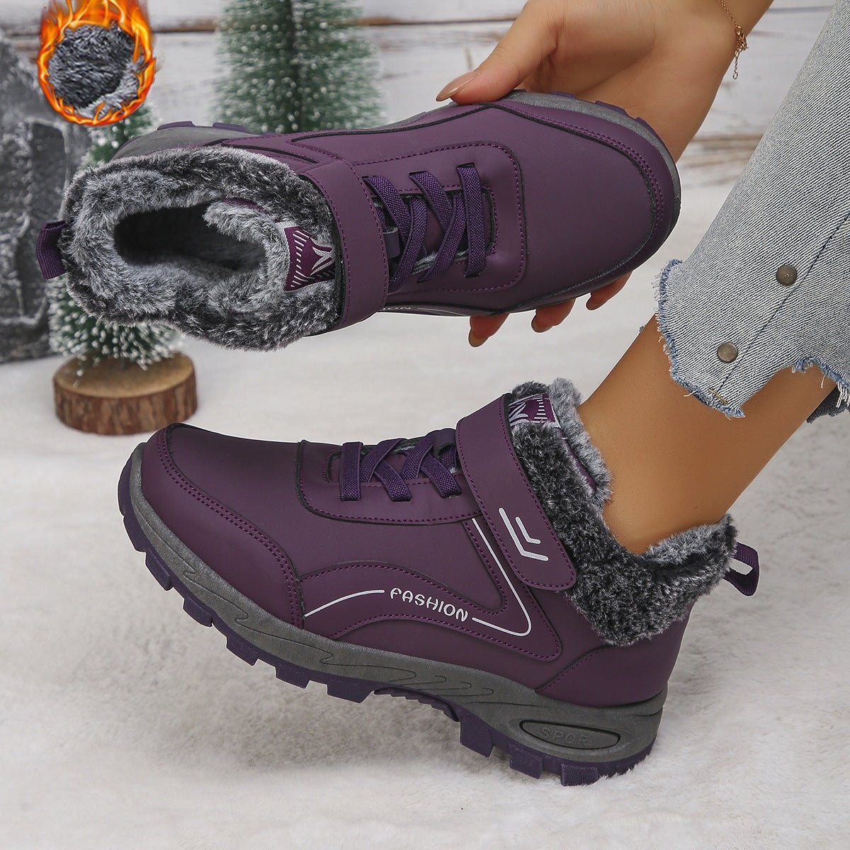 Womens Fleece - Lined Insulated Snow Boots For Cold Weather And Outdoor Use - Babyvera