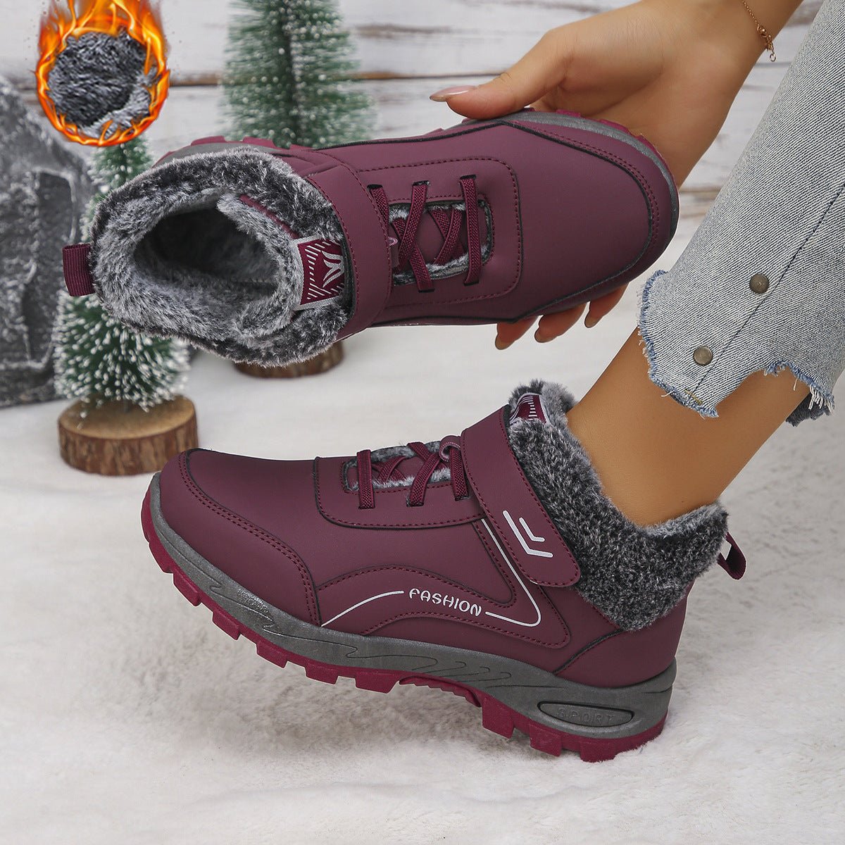 Womens Fleece - Lined Insulated Snow Boots For Cold Weather And Outdoor Use - Babyvera