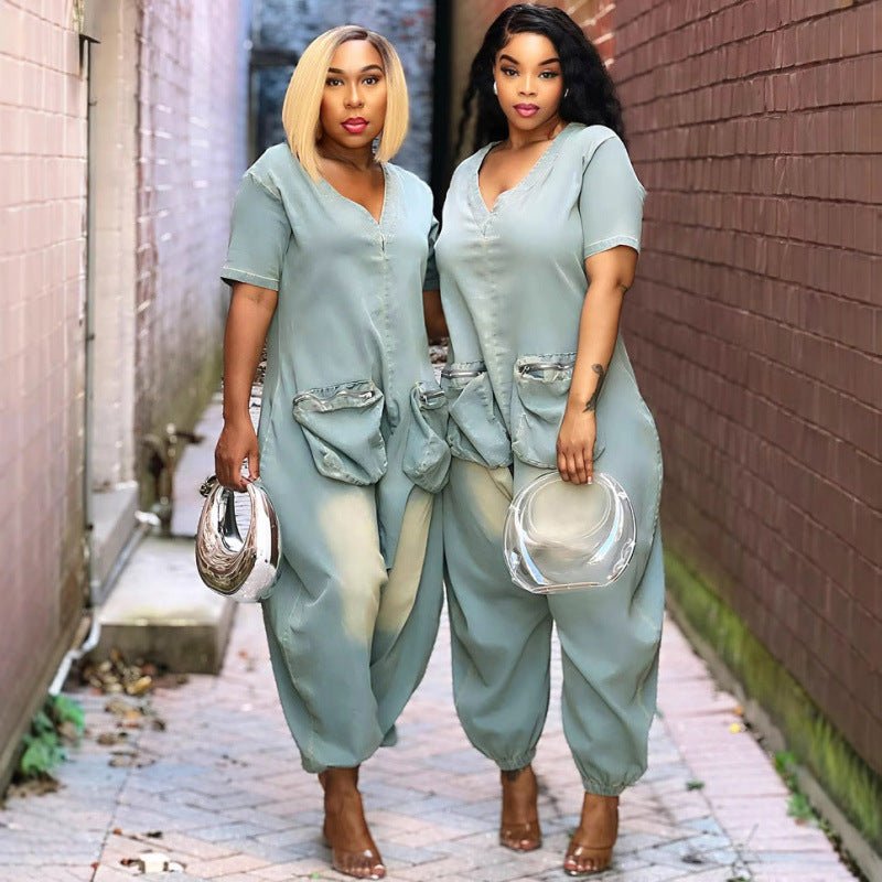 Women's Loose Crotch Jumpsuit Retro Personality - Babyvera
