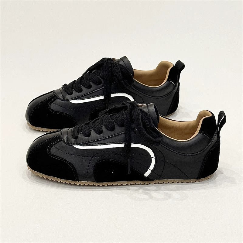 Women's New Arrival Retro Color - Block Flat Derbies All - Match Casual Sneakers - Babyvera
