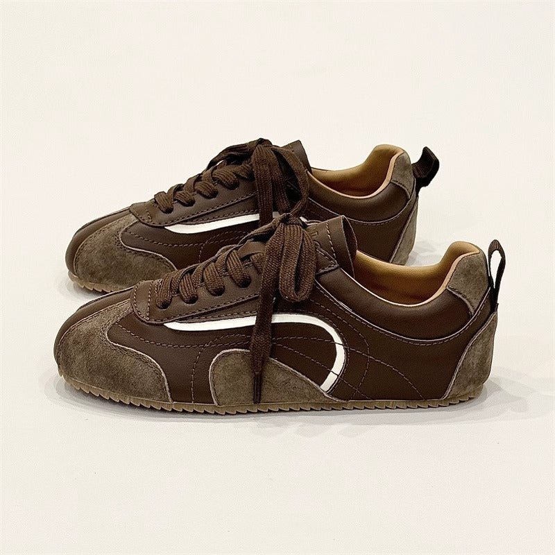 Women's New Arrival Retro Color - Block Flat Derbies All - Match Casual Sneakers - Babyvera