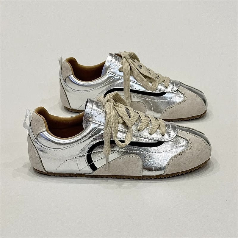 Women's New Arrival Retro Color - Block Flat Derbies All - Match Casual Sneakers - Babyvera