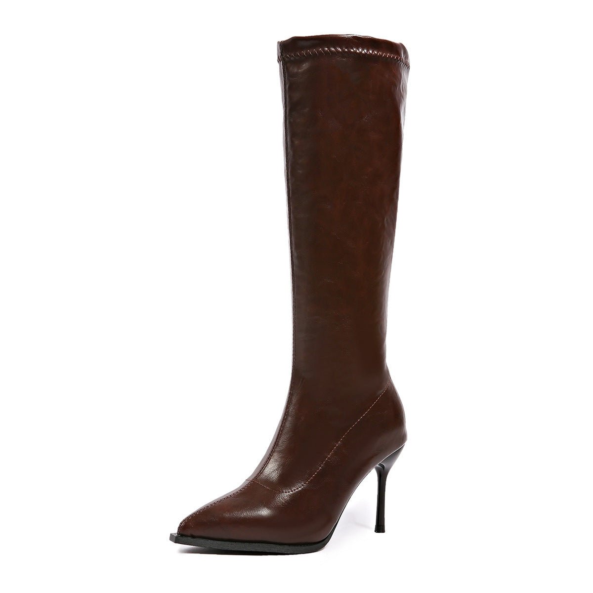 Womens Plus - Size Knight - Style Pointed - Toe Stiletto Boots With Side Zipper - Babyvera