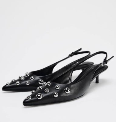 Women's Shoes Low - cut Pointed - toe Rivet - decorated Stilettos - Babyvera
