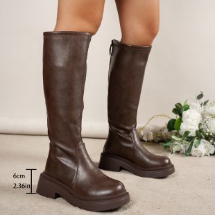 Womens Thick - soled Height - enhancing Slimming Riding Boots - Babyvera