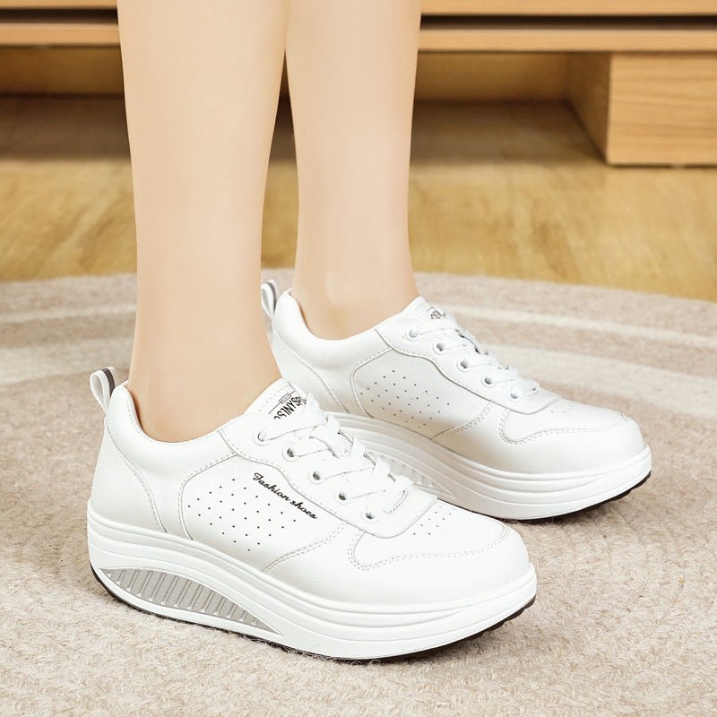 Women's Thick - soled Sports Casual Versatile White Shoes - Babyvera
