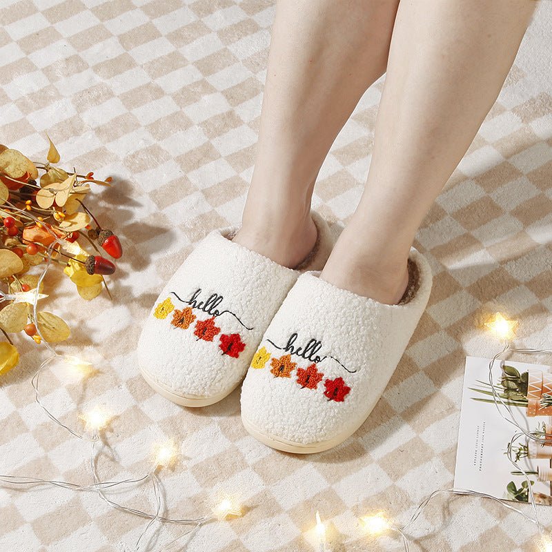 Women's Warm Winter Cotton Slippers With Thick Soft Sole And Anti - Slip - Babyvera