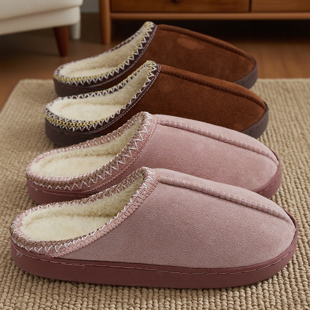 Women's Winter Indoor Home Couples Thick - Sole Warm Cotton Slippers - Babyvera
